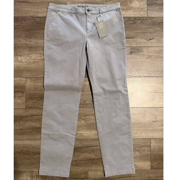 Garnet Hill Pants - Garnet Hill Salt Washed Chinos Light Gray Organic Cotton Pants Size 10 NWT
